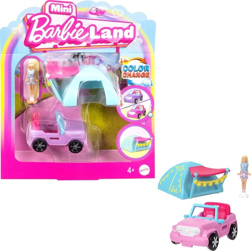 Mattel mini barbie land - barbie, jeep+