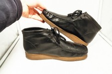 CLARKS Wallabees Boots Größe EU42 UK8 Black Schwarz Leder Leather Sneaker