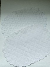 2  einfarbig weiße Tischsets Platzsets Platzdeckchen Untersetzer oval Deckchen 