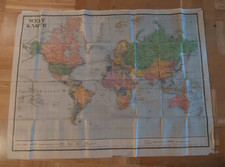 Altes Kartenwerk alte Weltkarte von 1942 gefaltet - Rarität
