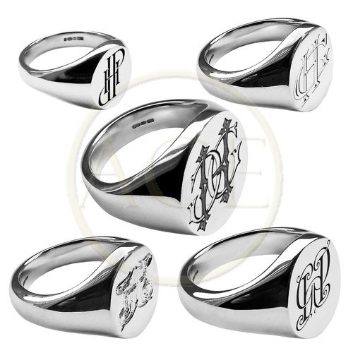 Hand graviert monogramm oval - monogramm,