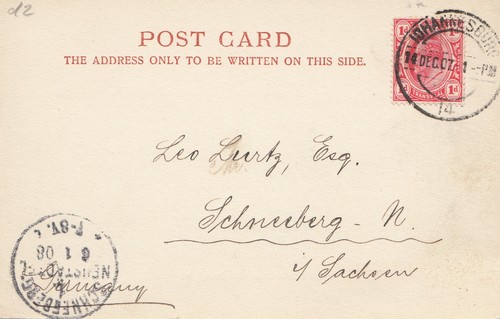 South africa 1907 - south, card