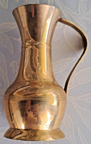 Vintage messing krug vase - messing,