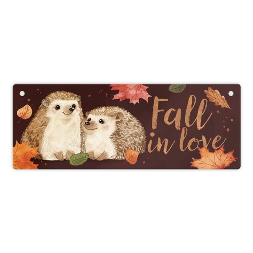 Igel herbst metallschild - im,