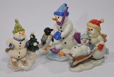 3x GOEBEL SCHNEEMANN Porzellanfiguren Winter Deko Sammlung Weihnachten Set