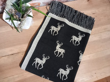 Schal Hirsche schwarz creme