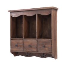 KÜCHENREGAL "BELLE" | 4 Haken, 3 Schubladen, Holz | Wandregal, Hängeregal       