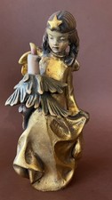Alt Holz Figur Engel mit Stern