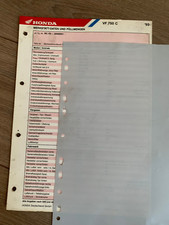 HONDA VF 750 C Magna RC43 1993 Original Werkstatt-Datenblatt und Serviceplan