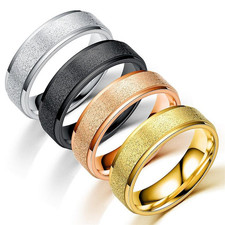 Edelstahl ring frosted gold - edelstahl,