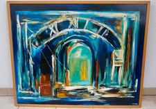 Die Zeit 1998  Deutscher Maler Signiert Tomin Öl mit Spachtel.Top. 103x83 cm