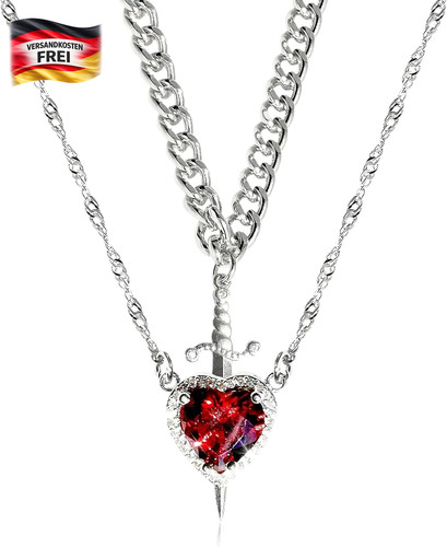 Partnerkette set silber herz - partnerkette,
