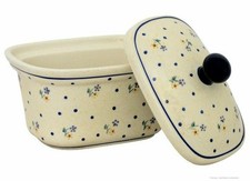 Bunzlauer Keramikdose mit Deckel für Margarine oder Butter (500g), Dekor 111