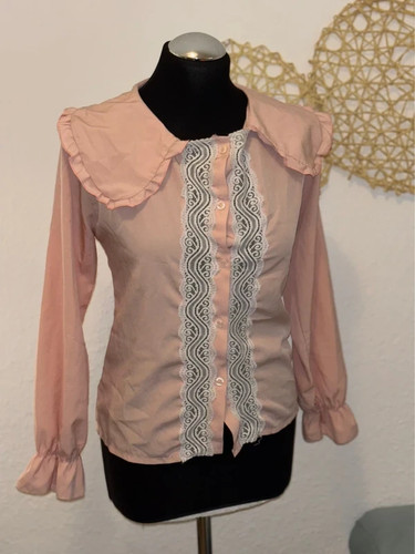 Damen bluse rosa s volant - damen,