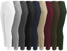 Damen Hosen Stretch 36 38 40 42 44 46 48 50 Gummibund Freizeit-Stoffhose Taschen