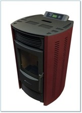 Pelletofen HP24-Comfort Bordeauxrot Pellet 8,5 KW bis ca. 160m²,Wirkungsgrad 91%