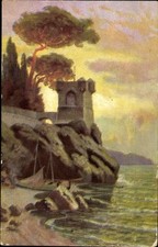 10 alte Künstler-Ak Meer, Fluss, See, Wald, Felsen - 26691