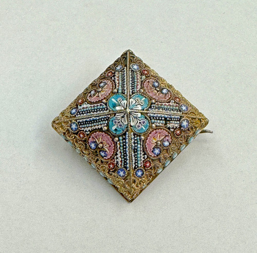 Millefiori auf 800 silber - silber, ca