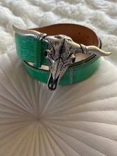 Damen Gürtel Reptile’s House Ostrich Stier grün 85