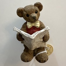 Gilde Teddybären Handwerk Zeitung lesen Sessel  Bären Handarbeit gemalt Sammler 