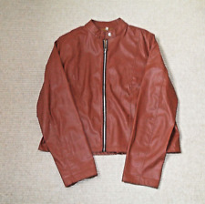 Retro Vintage 80er Jahre Damen braune Kunstlederjacke - Kostüm / Filmrequisite