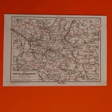 Lithographie Landkarte  Prov.Brandenburg 1904 