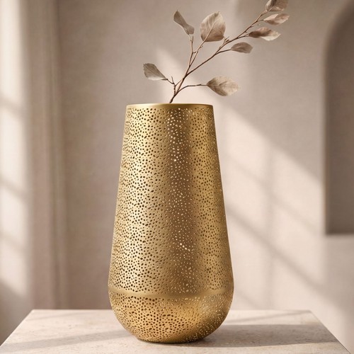 Vase 47cm metall gold - metall,
