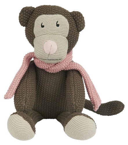Kuscheltier affe schal rosa - affe,
