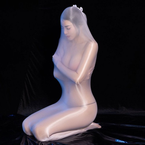 Damen see through shiny satin - ,
