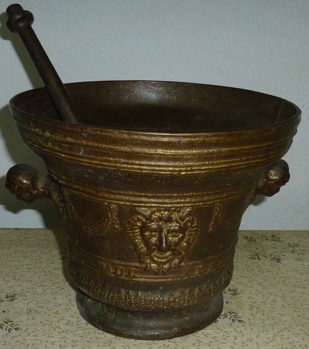 Großer antiker bronze mörser - bronze,