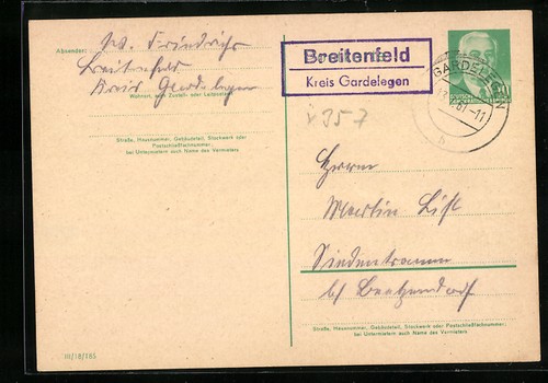 Landpoststempel breitenfeld - landpoststempel,