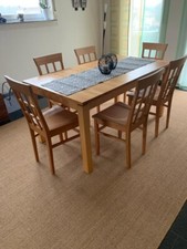 esszimmer tisch mit 6 stühlen gebraucht und einlege Boden massiv Buche