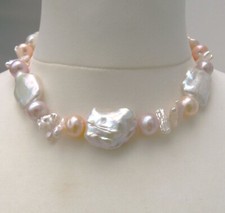 Süßwasserperlen Kette Coin