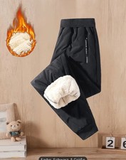 Jungen Winterhose mit Reißverschluss elastischem Saum – Dicke, warme Hosen 110 W
