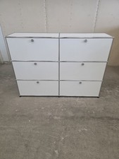 USM Haller Aktensideboard 2x3 Klappen und Auszüge hellgrau chrom  