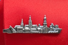 Hamburg skyline Krawattennadel m. Wahlmöglichkeit Box + Seidenkrawatte NM0690w