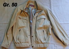 CASHMIR-LEDER Jacke Gr. 50 Blouson Beige Leder-Jacke angenehm weich Maße i Text