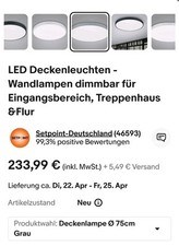 LED Deckenleuchten - Wandlampen dimmbar für Eingangsbereich, Treppenhaus &Flur