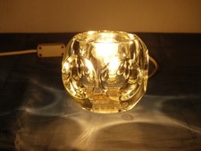 Tisch Lampe Leuchte Peill & Putzler 60er 70er Eisglas Nachttischlampe vintage