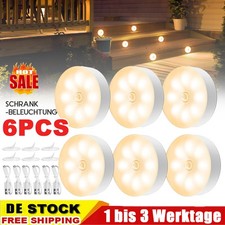 6x LED Nachtlicht mit Bewegungsmelder Sensor Batterie Treppenlicht Wandleuchte