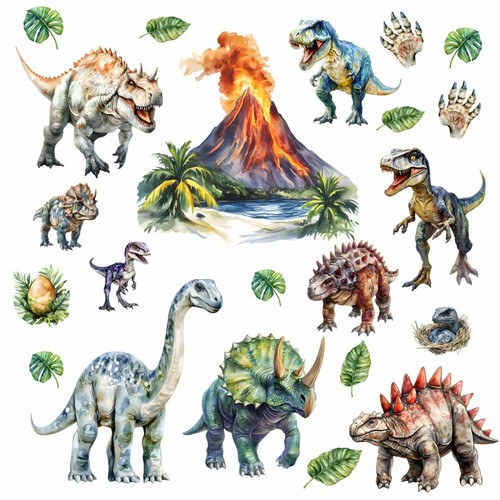 257 wandtattoo dinosaurier - wandtattoo, mit