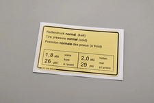 Aufkleber Reifendruck Porsche