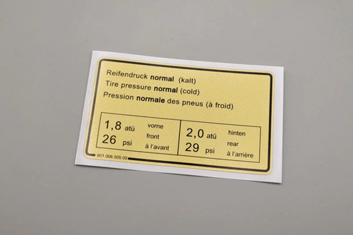 Aufkleber reifendruck porsche - aufkleber,
