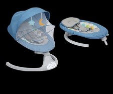 Bioby Elektrische Babywippe | Babyschaukel mit 5-Punkt-Gurt & 5 Schaukelmodi,...