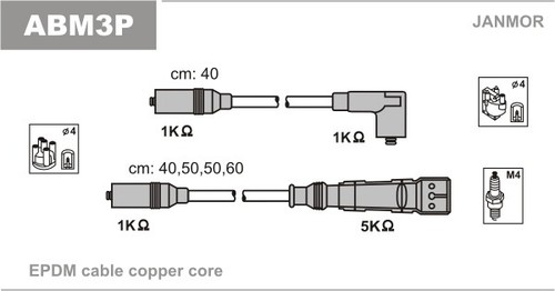 Janmor abm3p ignition cable - janmor,