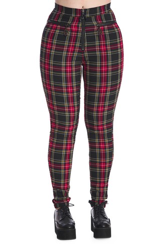 Rote schottenkaro karo skinny - rote,