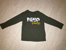 H&M Langarmshirt khaki mit Plot Dinos Gr. 110/116