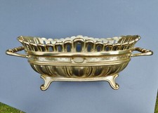 massive hochwertige Blumen-Zier-Deko-Messing-Schale Jardiniere Übertopf oval neu