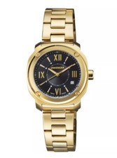 WENGER UNISEX Uhr Quarz Gold Ziffernblatt Edelstahl Armband Neuwertig mit OVP