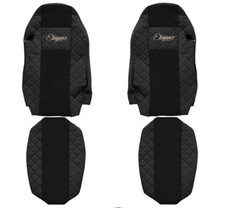 F-CORE Elegance Q Sitzschonbezug Sitzbezüge Set Eco-Leder Textil Schwarz